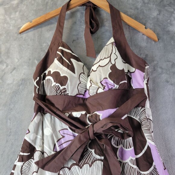 Ruby Rox Juniors‎ Halter Dress 11 White Purple Floral Babydoll Party Y2K Retro - Picture 4 of 11